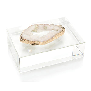 WHITE GEODE ON CRYSTAL