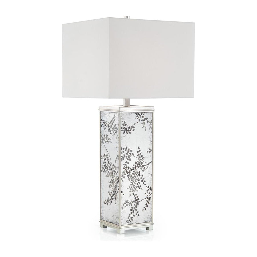 HAND PAINTED BOWS OF WINTER LEAVES TABLE LAMP