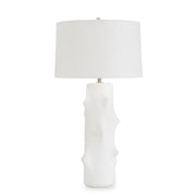 WHITE CERAMIC SCULPTED TABLE LAMP