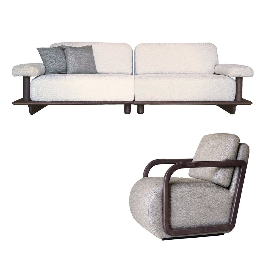 MOCHA LIVING SET - TWO SOFAS & TWO CHAIRS