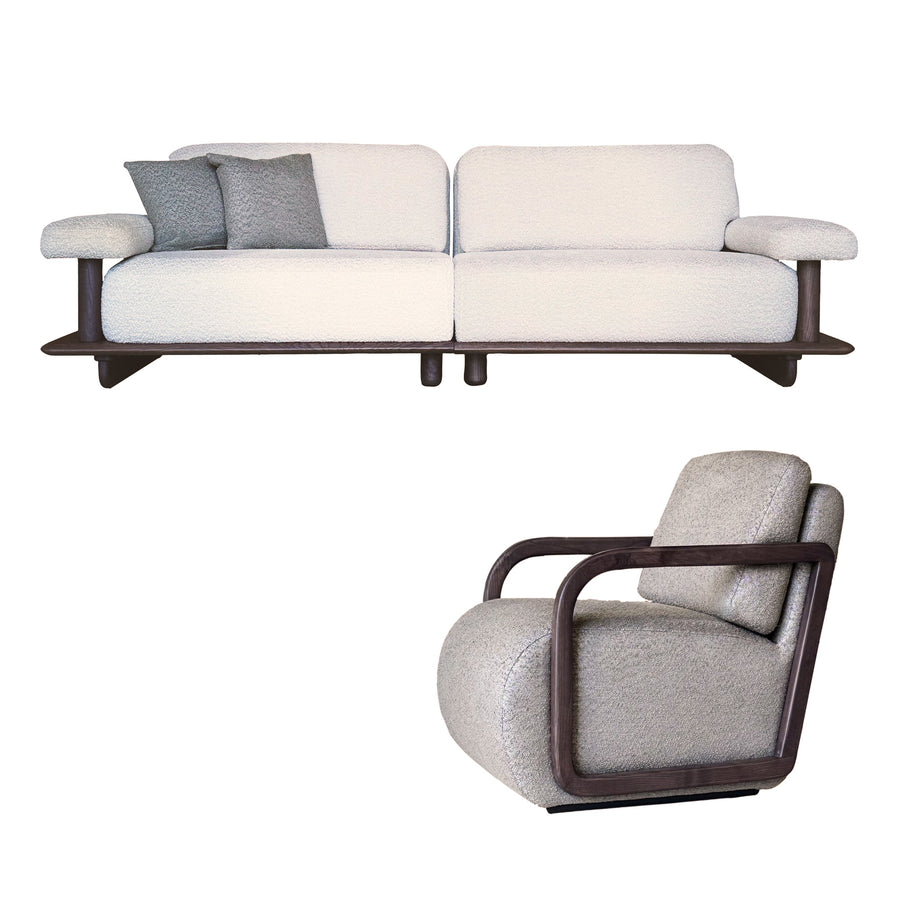 MOCHA LIVING SET - TWO SOFAS & TWO CHAIRS