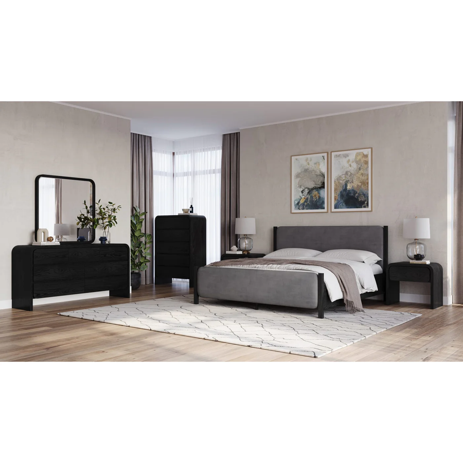 ELORA NIGHTSTAND & DREESER WITH MIRROR