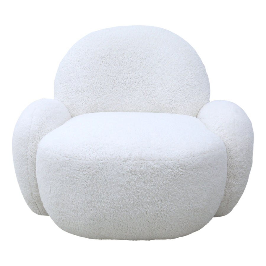 SR. JEAN SWIVEL CHAIR - WHITE FUR