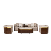CEBE LIVING SET - ONE SOFA & TWO CHAIRS WITH COFFEE TABLE