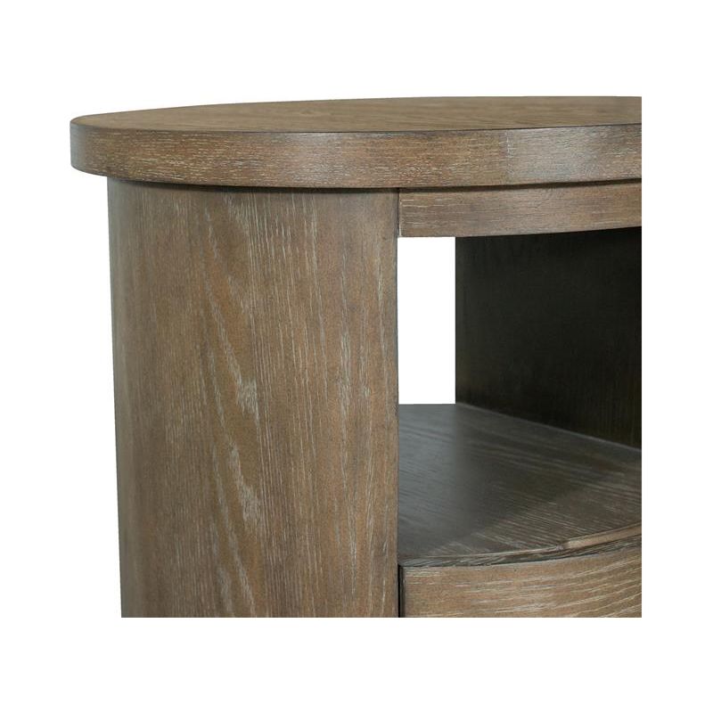 WOOD ROUND END TABLE