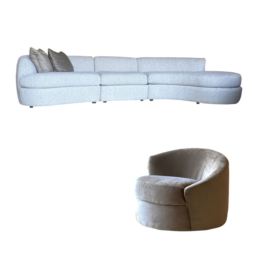 ANDERSON MUSE MODULAR LIVING SET - ONE SOFA & ONE CHAIR