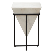 VECTOR SMALL ACCENT TABLE WHITE MARBLE