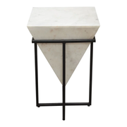 VECTOR SMALL ACCENT TABLE WHITE MARBLE