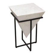 VECTOR SMALL ACCENT TABLE WHITE MARBLE