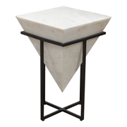 VECTOR SMALL ACCENT TABLE WHITE MARBLE