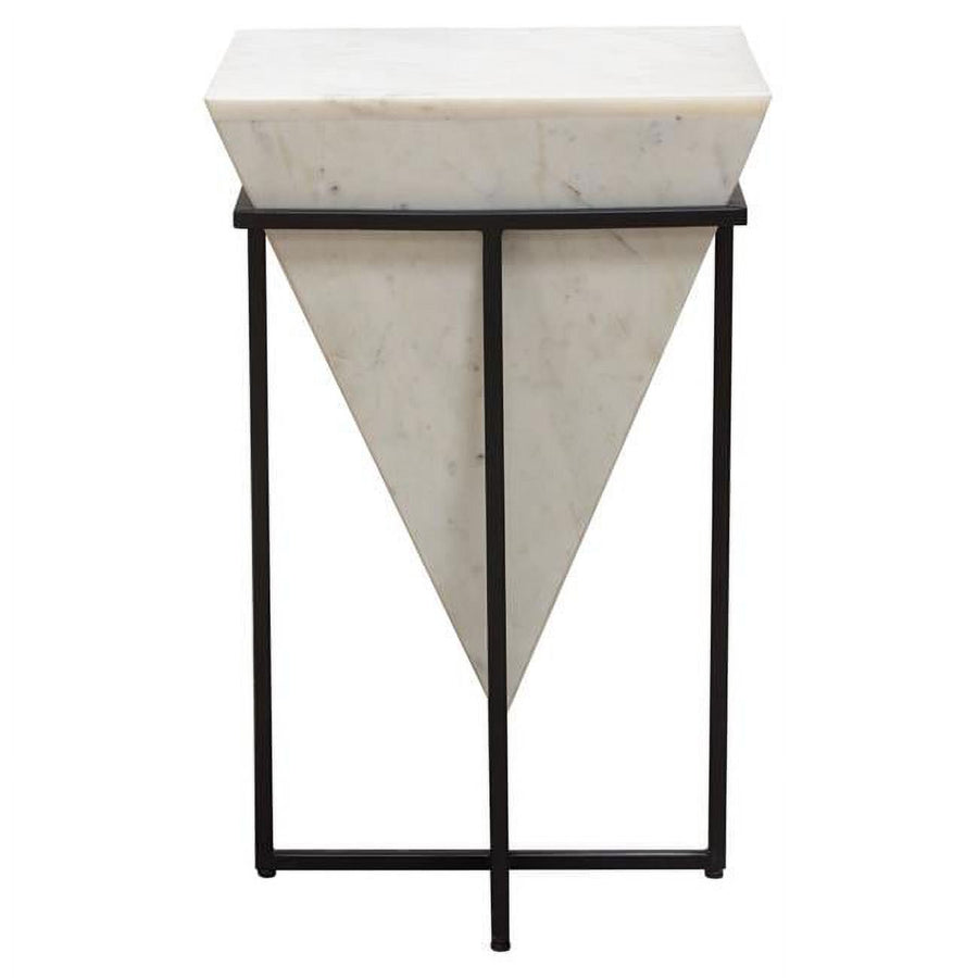 VECTOR LARGE ACCENT TABLE WHITE MARBLE