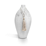 CARVED VASE WITH TASSEL