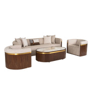 CEBE LIVING SET - ONE SOFA & TWO CHAIRS WITH COFFEE TABLE