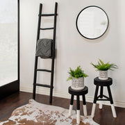 WOODEN 22" 2-TONE STOOL,  BLACK