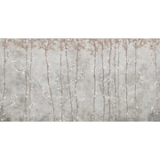 BLOOM FLOWERS WALL MURAL, LIGHT GRAY FLORAL BLOSSOM WALLPAPER