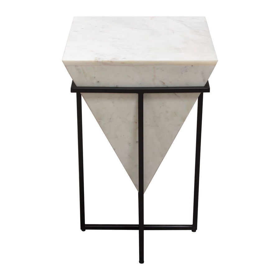 VECTOR LARGE ACCENT TABLE WHITE MARBLE