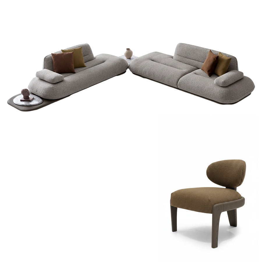 WOGG LIVING SET - ONE SECTIONAL & ONE CHAIR