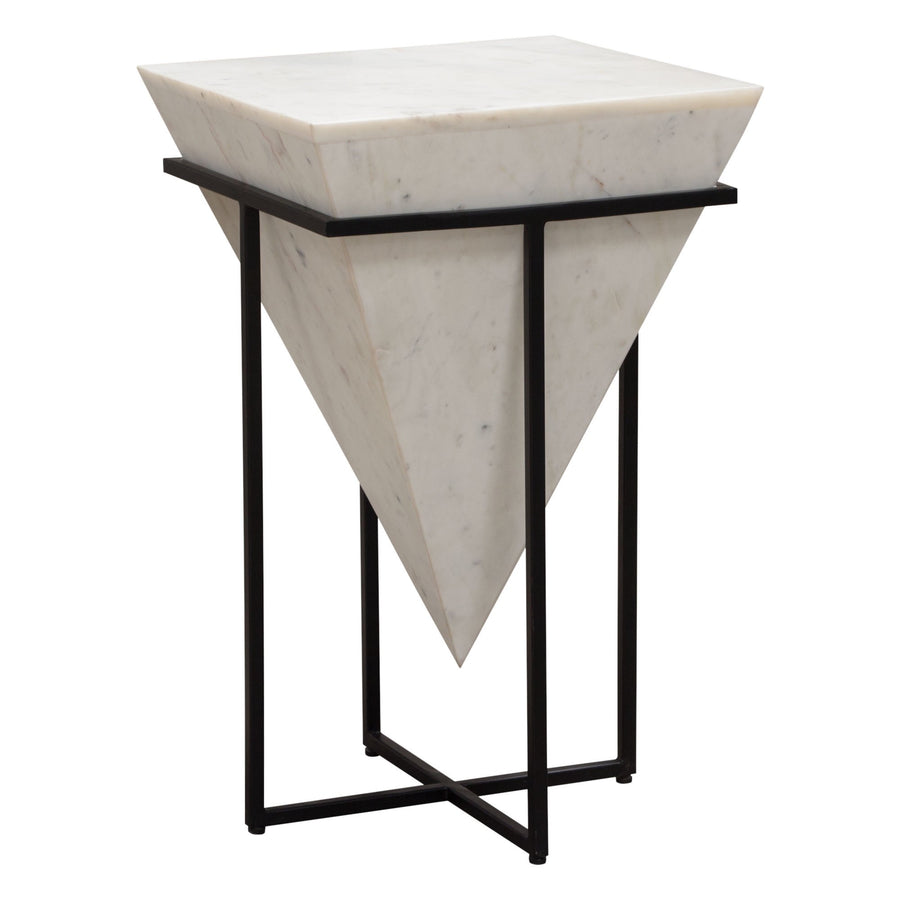 VECTOR LARGE ACCENT TABLE WHITE MARBLE