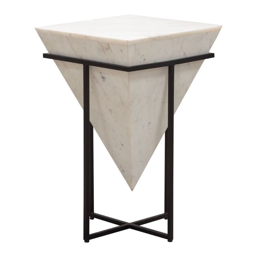 VECTOR LARGE ACCENT TABLE WHITE MARBLE