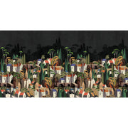 LANDSCAPE WALL MURAL HOUSES CITYSCAPE STYLISH WALLPAPER - BLACK