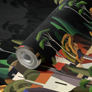 LANDSCAPE WALL MURAL HOUSES CITYSCAPE STYLISH WALLPAPER - BLACK