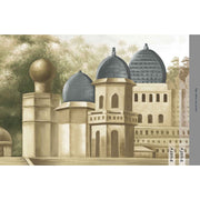 LARGE TROPICAL INDIAN THEME WALL MURAL, INDIA EARLY MORNING WALLPAPER - BLUE