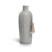 SKINNY BOTTLE VASE WITH TASSEL