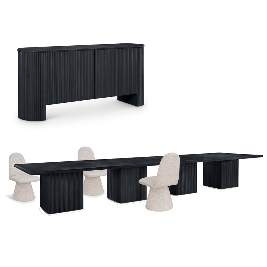 BELINDA BEECH WOOD DINING TABLE SET