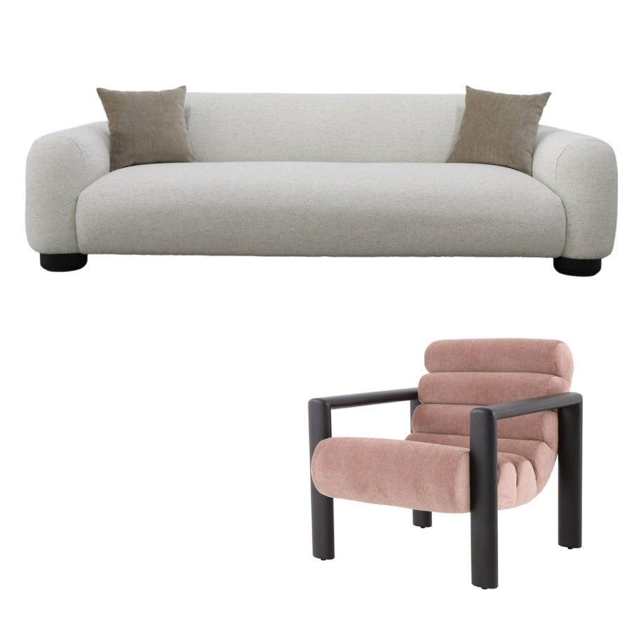 NEWPORT LIVING SET - TWO SOFAS & TWO CHAIRS