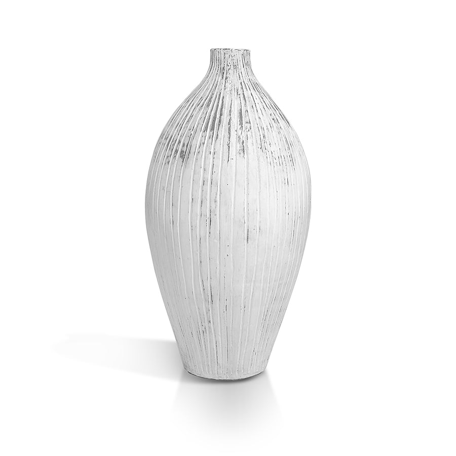 CARVED VASE WITH TASSEL