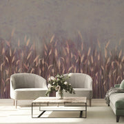 SWAYING WHEAT FIELD WALL MURAL - PURPLE