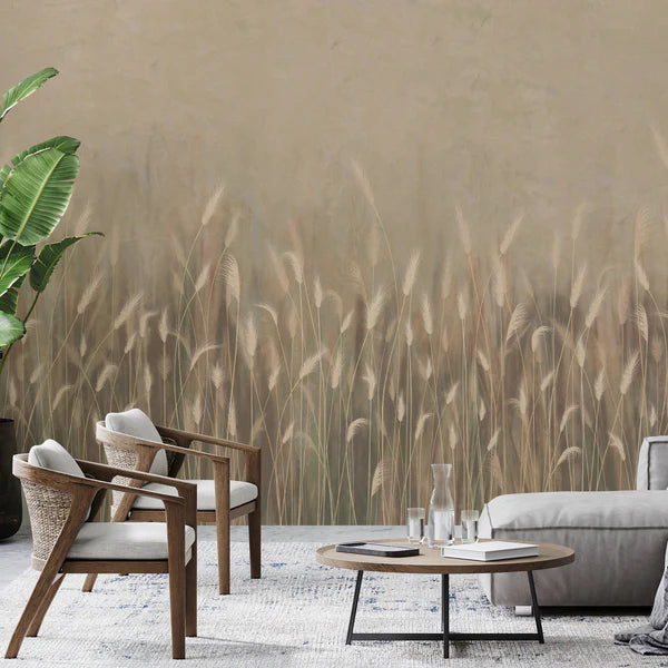 SWAYING WHEAT FIELD WALL MURAL - BEIGE