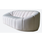 CURVED THREE SEATER SOFA - WHITE BOUCLE