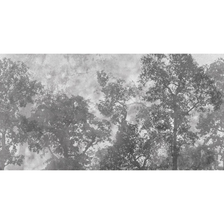 VINTAGE TREES SCENIC WALL MURAL, GRAY NATURE