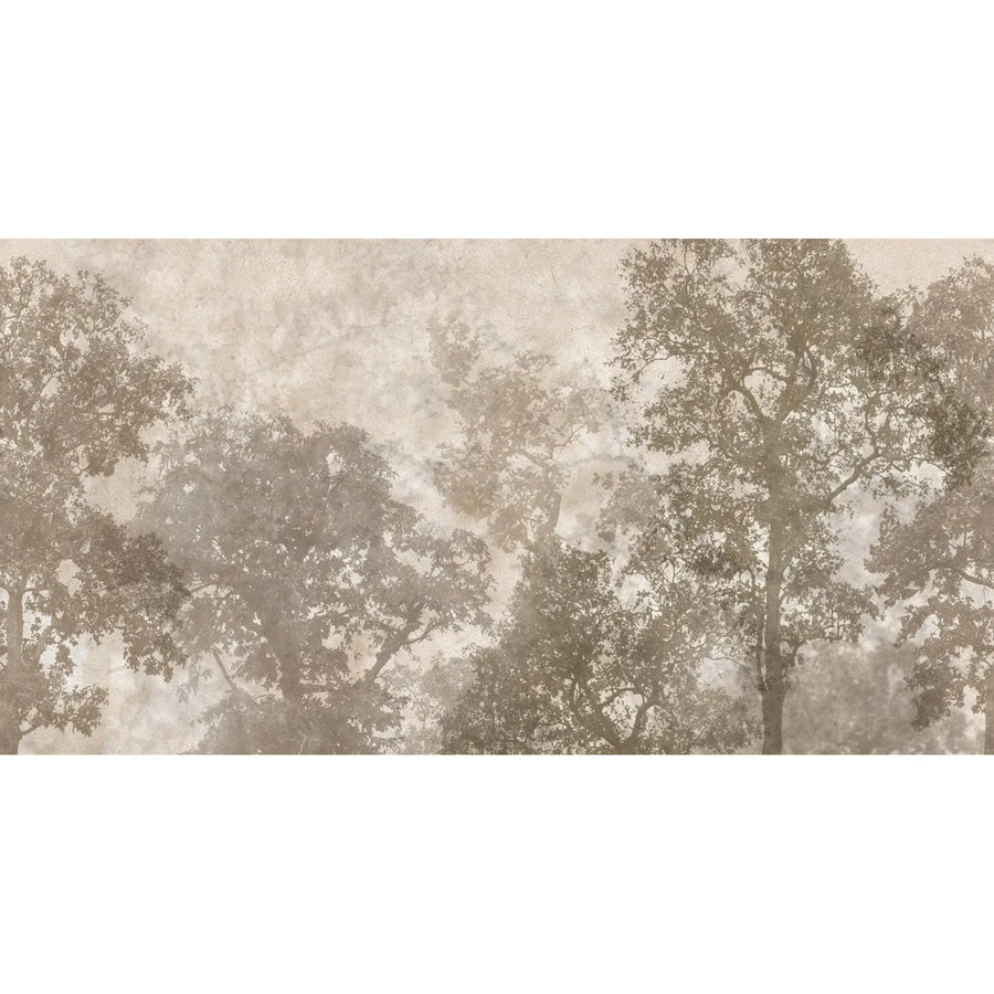 VINTAGE TREES SCENIC WALL MURAL, LEIGHT BEIGE NATURE