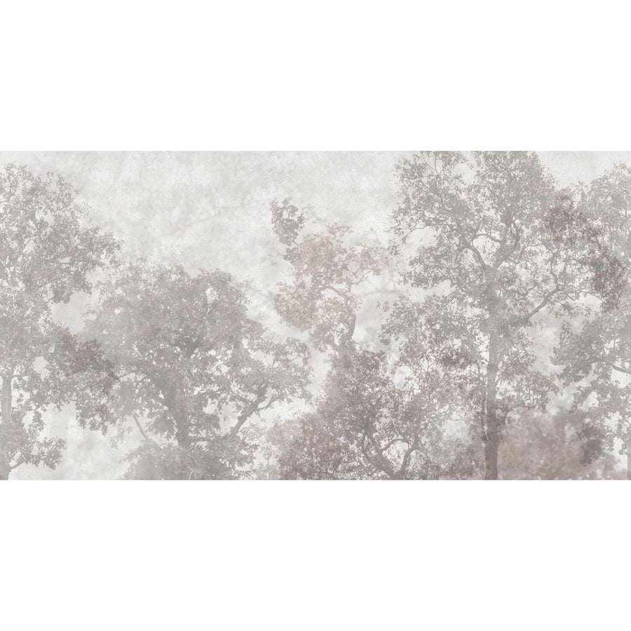 VINTAGE TREES SCENIC WALL MURAL, LIGHT GRAY NATURE