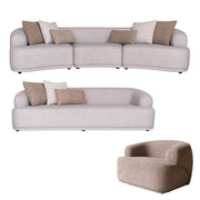 LUNA LIVING SET - ONE LARGE AND ONE SMALL SOFA & ONE CHAIR