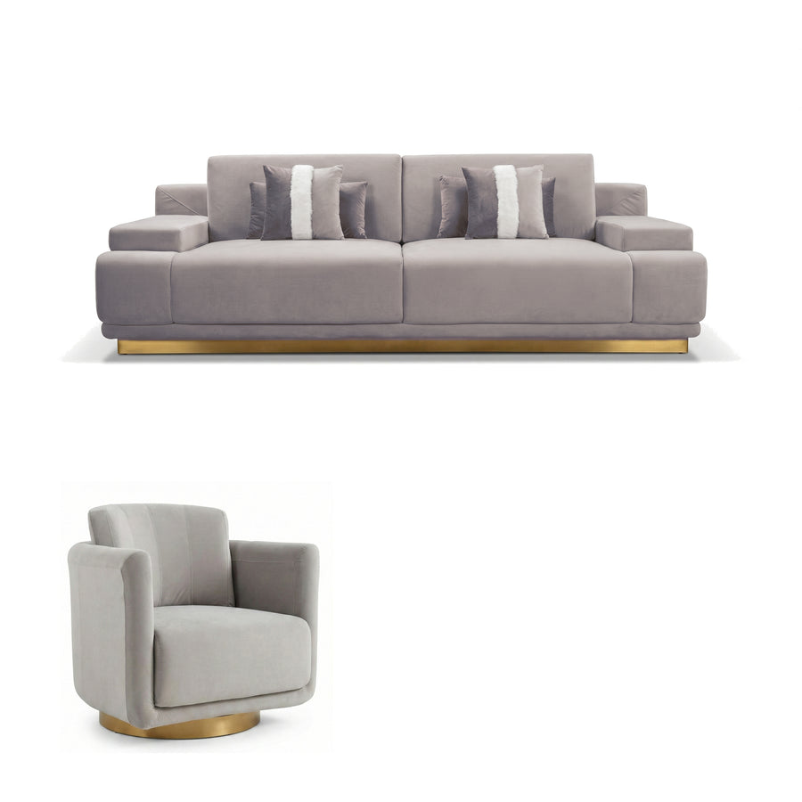 VERA LIVING SET - ONE SOFA & TWO CHAIRS