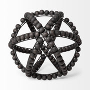 Earnhardt II Large Black Wooden Beaded Orb