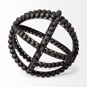 Earnhardt II Large Black Wooden Beaded Orb