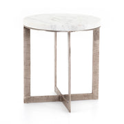 LENNIE ROUND ACCENT TABLE -BRUSHED NICKEL