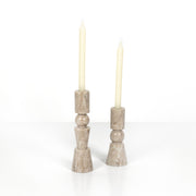 ROSETTE TAPER CANDLESTICKS - SET OF TWO