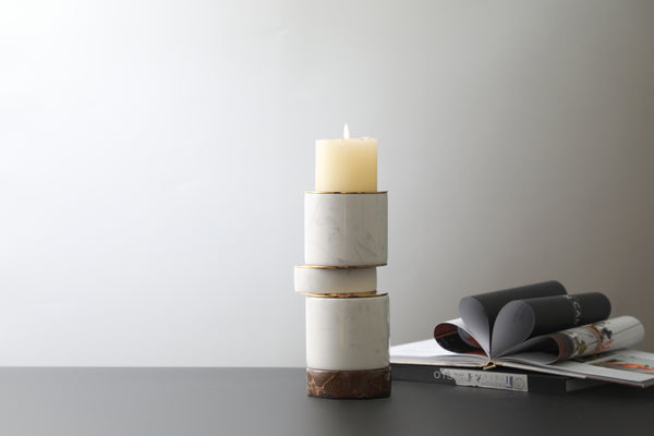 TWIST MARBLE CANDLE HOLDER