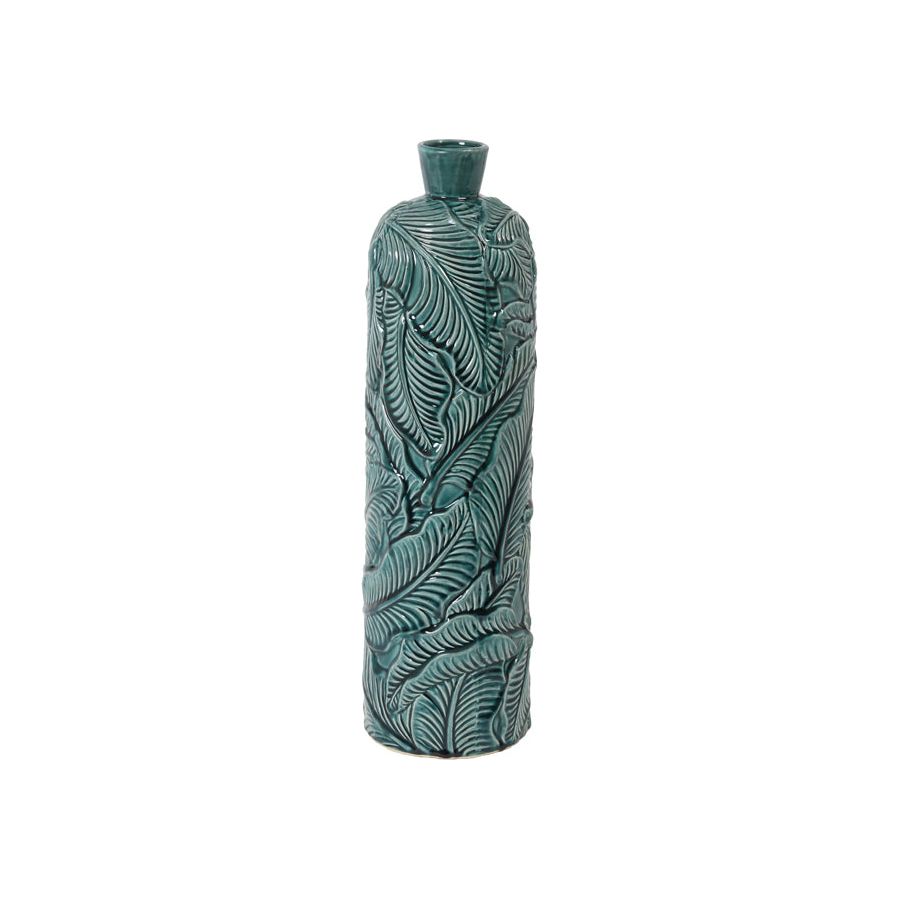 VASE Ø16,5X59 CM LAVERO CERAMICS DARK GREEN