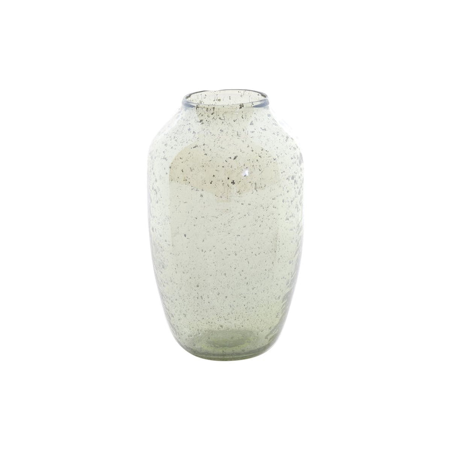 VASE Ø17X29 CM NOAMI GLASS STONE FINISH OLIVE GREEN