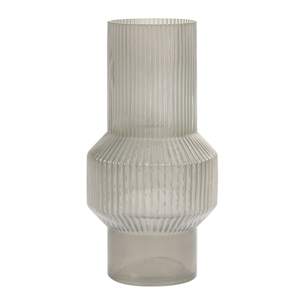 VASE Ø19X35 CM LEILA GLASS WARM GREY - Elegant Home