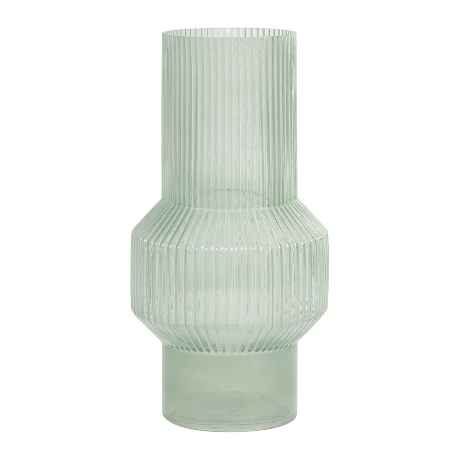 VASE Ø19X35 CM LEILA GLASS GREY GREEN