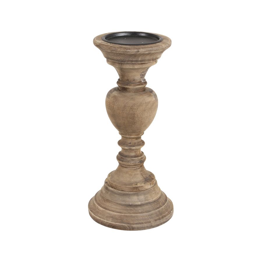 CANDLE HOLDER Ø13X27 CM RAVENNA WOOD WEATHER BARN