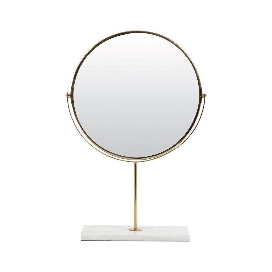 MIRROR ON BASE 33X12,5X48 CM RIESCO MARBLE WHITE-GOLD