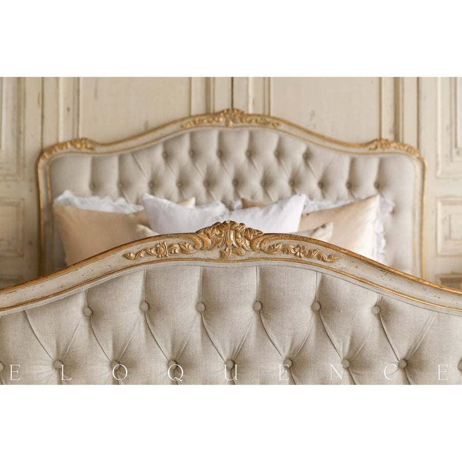 SOPHIA KING BED IN GOLD/TAUPE TWO-TONE